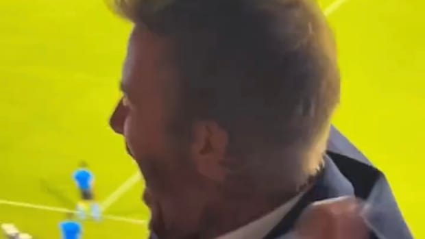 David Beckham celebra gol de Messi